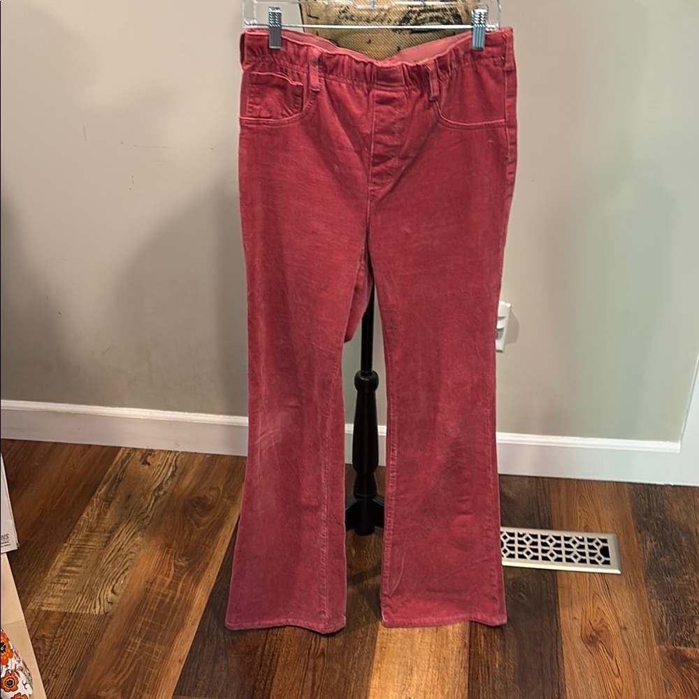 PinkCorduroy Anthropologie Flare Pants
